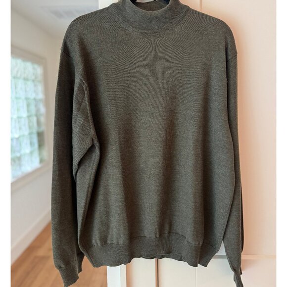 Jos. A. Bank Merino Wool Sweater L Mock Neck Vintage Made in Italy - Picture 3 of 6